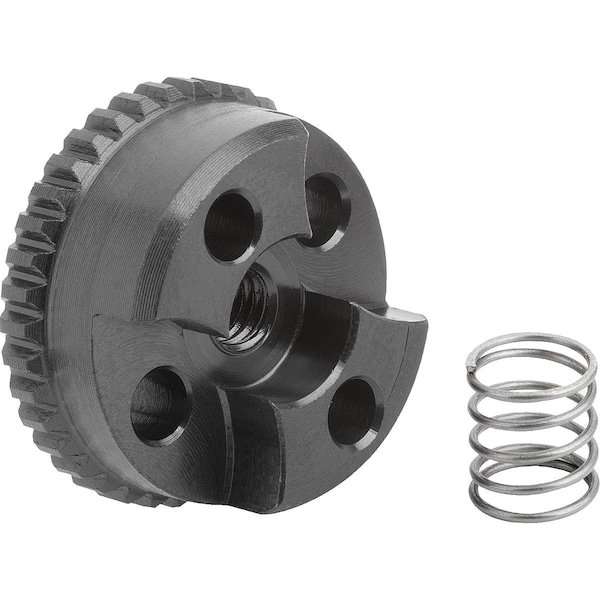 Engagement Element W. Ext. Toothing, Form:E, D4=23, N=38, H=9, 5, Steel Blk Oxidized, Comp:Stainless